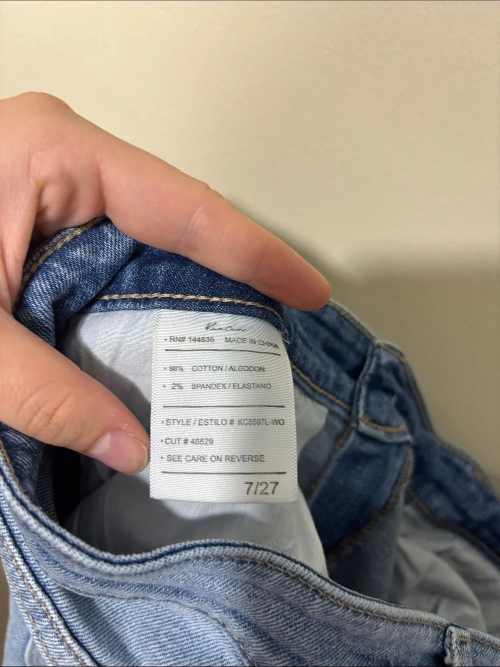 KanCan Light Blue Ripped Straight-Leg Jeans
